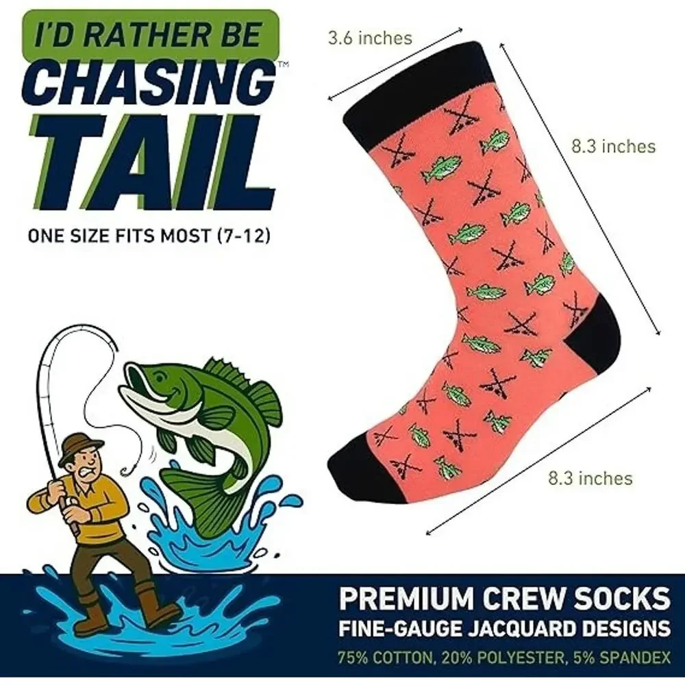 I’ll Rather Be Chasing Men Crew Socks Fishing